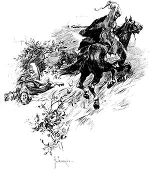 И вдруг очнулся он, вздрогнул, к луке припал, коня толкнул. Иллюстрация к поэме М. Ю. Лермонтова «Измаил-Бей»