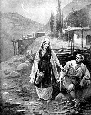 Иллюстрация В. А. Полякова к поэме Лермонтова «Кавказский пленник», 1900