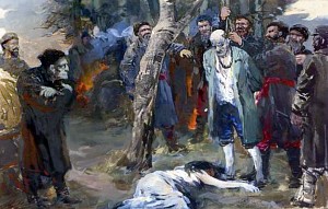 Расправа с помещиками. Иллюстрация А. Шурчилова к роману М. Ю. Лермонтов «Вадим»