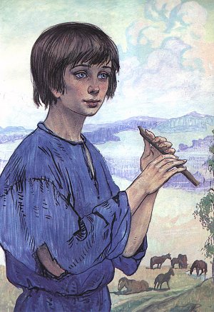 Иллюстрация к рассказу Николая Лескова «Дурачок». Художник С. Н. Ефошкин, 1989 г.
