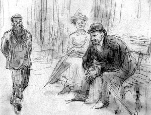 Рисунок И. Е. Репина к рассказу Н. С. Лескова «Шерамур». 1882 г.