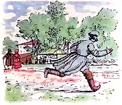 Я и убежал... Иллюстрация к рассказу Николая Лескова «Штопальщик». Художник Б. Кустодиев, 1922 г.