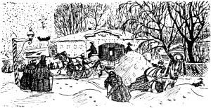 Иллюстрация к рассказу Н. Лескова «Штопальщик». Б. Кустодиев, 1922