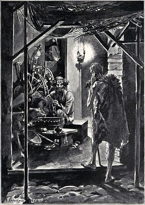 Литературный альбом. «Скоморох Памфалон», рассказ Н. С. Лескова. Художник Е. П. Самокиш-Судковская. Конец XIX — начало XX вв.