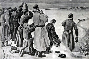 Иллюстрация к рассказу Н. С. Лескова «Запечатлённый ангел». Литературный альбом. Художник Спасский Константин Васильевич, 1902 г.