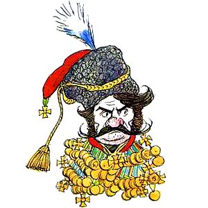 Донской казак Платов. Иллюстрация Кукрыниксов к повести Н. С. Лескова «Левша»