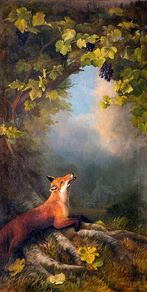 Лиса и виноград. Художник Джон Бакнелл Рассел (1819–1893) 