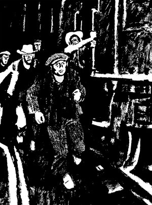 Иллюстрация к рассказу Джека Лондона «Держись!». Художник П. Пинкисевич, 1976 г.