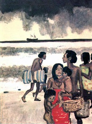 Иллюстрация к рассказу Джека Лондона «Дом Мапуи». Художник П. Пинкисевич, 1976 г.