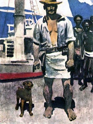 Иллюстрация к роману Джека Лондона «Джерри-островитянин». Художник П. Пинкисевич, 1976 г.