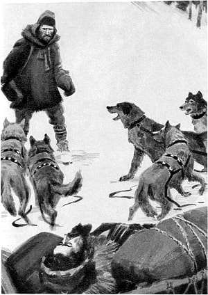Иллюстрация к рассказу Джека Лондона «Finis». Художник Л. Хайлов, 1961 г.