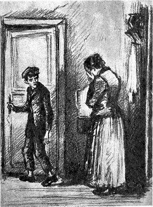 Мать рыдала. Иллюстрация к рассказу Джека Лондона «Изменник». Художник К. Рудаков, 1938 г.