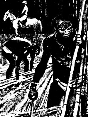 Иллюстрация к рассказу Джека Лондона «Мауки». Художник П. Пинкисевич, 1976 г.