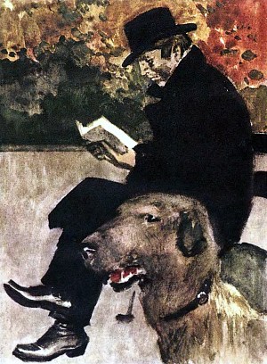 Иллюстрация к роману Д. Лондона «Майкл, брат Джерри». П. Пинкисевич, 1976 г.