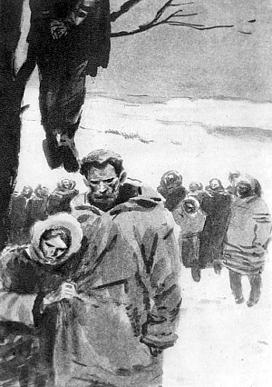 Иллюстрация к рассказу Джека Лондона «Неожиданное». Художник П. Пинкисевич, 1961 г.