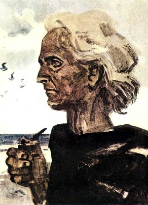 Иллюстрация к рассказу Джека Лондона «Сэмюэл». Художник П. Пинкисевич, 1976 г.