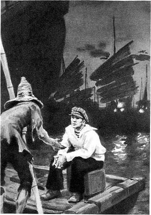 Иллюстрация к рассказу Джека Лондона «В бухте Йеддо». Художник Л. Хайлов, 1961 г.