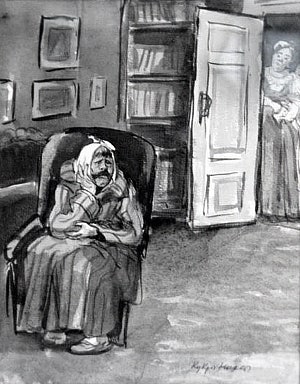 Иллюстрация к рассказу А. П. Чехова «Лошадиная фамилия». Кукрыниксы, 1940 г.