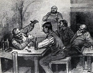 Литературный альбом. «Бывшие люди», рассказ М. Горького. Художник А. Апсит. Конец XIX — начало XX вв.