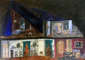Егор Булычов и другие. Эскиз декорации II акта. В. В. Дмитриев, 1932