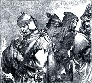 Банко. Как он взволнован! Иллюстрация Генри Кортни Селуса (1864) к трагедии Уильяма Шекспира «Макбет» (1606)