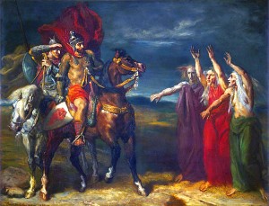 «Макбет и три ведьмы». Иллюстрация Теодора Шассерио (1855) к трагедии Уильяма Шекспира «Макбет» (1603—1606)