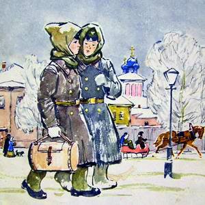 Володя и Чечевицын. Чехов «Мальчики». Художник А. В. Семяшкин