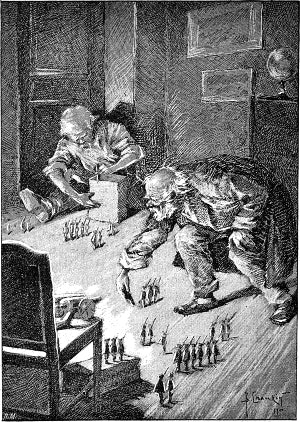 Иллюстрация к рассказу Д. Н. Мамина-Сибиряка «Конец войне». Издание 1902 г.