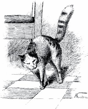Кот Мурка. Иллюстрация к «Притче о Молочке, овсяной Кашке и сером котишке Мурке» Д. Н. Мамина-Сибиряка