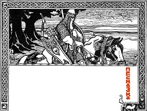 Присказка. Иллюстрация к «Сказке про славного царя Гороха и его прекрасных дочерей царевну Кутафью и царевну Горошинку». Художник Н. Д. Бартрам, 1904 г.