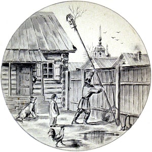 Устройство скворечника. Иллюстрация к рассказу Д. Н. Мамина-Сибиряка «Старый воробей». Неизвестный художник, начало XX века