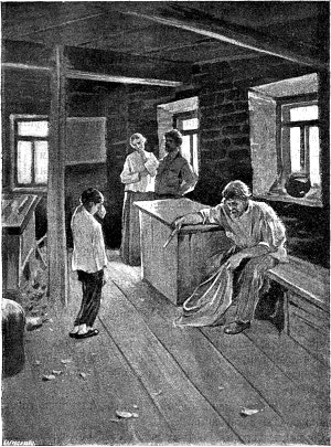 — Это что такое? — спросил дядя Василий. Иллюстрация к рассказу Д. Н. Мамина-Сибиряка «В ученье». Издание 1905 г.