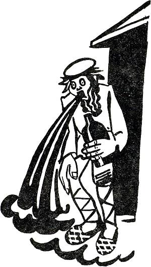 Хмель. Иллюстрация к поэме В. Маяковского «Вон самогон!». Художник В. Маяковский, 1923