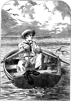 Глава IV. Ялик. Иллюстрация к повести Майна Рида «Морской волчонок». Художник Чарлз Сэмюэл Кин, 1860 г.