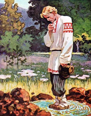 Степан. Иллюстрация к сказу П. П. Бажова «Медной горы Хозяйка». Художник Васильев Валентин Фёдорович, 1976-77