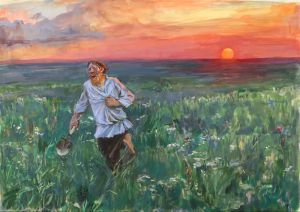 Пахом. Иллюстрация к рассказу Л. Н. Толстого «Много ли человеку земли нужно?». Художник Аркадий Александрович Пластов (1893-1972)