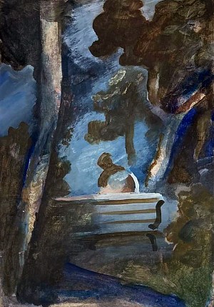 Рисунок. В саду перед покушением. Иллюстрация к повести М. Горького «Мои университеты». Клячко М. П., 1950-е годы