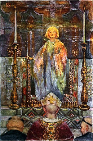 Иллюстрация к сказке Оскара Уайльда «Молодой король». Издание 1913 г.