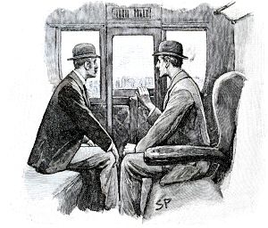 Я подумал, что он шутит, потому что вид был совсем непривлекательный, но он тут же пояснил... Иллюстрация к рассказу Артура Конан Дойла «Морской договор». Художник Сидни Пэджет, 1893
