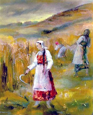 Катерина. Иллюстрация к поэме Н. А. Некрасова «Коробейники». Художник Платунова Александра Георгиевна, 1948 г.