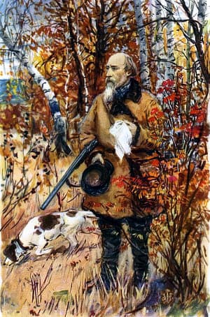 Николай Алексеевич Некрасов. Иллюстрация А. А. Пластова к поэме Н. А. Некрасова «Мороз, Красный Нос»