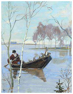 Дедушка Мазай и зайцы. Шмаринов Дементий Алексеевич, 1952