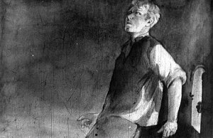 — Вот теперь конец! — сказал Андрий и чуть не заплакал. Иллюстрация к рассказу Николая Островского «Гудок». Художник М. А. Маризе, 1950 г.