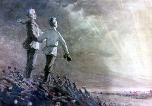 Сон Раймонда. Иллюстрация к роману Николая Островского «Рожденные бурей». Художник А. И. Резниченко, 1958 г.