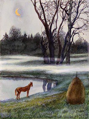 Нивы сжаты, рощи голы. Иллюстрация В. А. Преснякова к книге русских поэтов ХIХ в. «Зеленый шум»