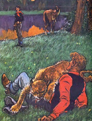 Иллюстрация к рассказу О. Генри «Принцесса и пума». Художник И. М. Семенов, 1975