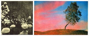 Открытка «О Русь, взмахни крылами...». С. А. Есенин выступает на открытии памятника поэту Алексею Кольцову. Москва, ноябрь 1918 г. На родине С. А. Есенина. Фото Ю. Кавера, 1985