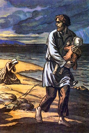 Иллюстрация к повести Николая Лескова «Очарованный странник». Художник А. Парамонов