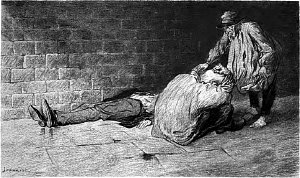 VIII. Кусок фалды от разорванного сюртука. Заставка к главе романа Виктора Гюго «Отверженные». Издание 1890 г.