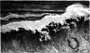 VIII. Вода и мрак. Заставка к главе романа Виктора Гюго «Отверженные». Издание 1890 г.